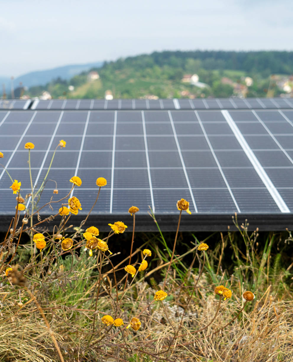 Solaranlage auf dem Dach des Kantonsspital Winterthur