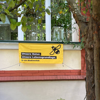 Ja zur Biodiversitätsinitative Fahne
